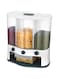 . Dry Food Dispenser 25 Pounds Wall Mounted Cereal Dispensers Cereal Storage Rice Dispenser with Measuring Cup, Individual Containers and Removable Walls for Rice, Beans, Laundry Beads (3