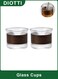 2-Piece 180ml Borosilicate Glass Coffee &amp; Tea Cup Set with Removable Wooden Ring, Handmade Clear Hammered Mugs for Hot &amp; Cold Drinks
