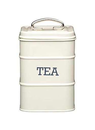 KITCHENCRAFT LNTEACRE Living Nostalgia Tea Canister, 11x17cm, Cream, Tagged, Antique Cream, 11 x 17 cm