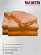 MAXQON Fitted Bed Sheet +2Pcs Pillow Covers, Queen Size 150x200+20cm, Color Peach
