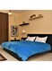 LINEN Throw Blanket Polyester Blue 220x160centimeter