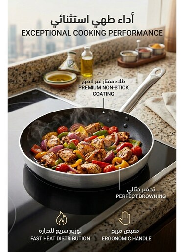 Stick Frying Pan 28 CM, Aluminum Cooking Pan with Food Grade Non Stick Coating, Thickened Even Heat Bottom Gas &amp; Induction Compatible, Lightweight Easy Grip Wear Resistant Non Stick Pan for Housewife Family Cooking, Hotel Restaurant Baking Student Single Apartment Use