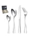 ALMEKAQUZ Silverware Set, 24-Piece Stainless Steel silver Flatware Set Service for 6, Iridescent Tableware Cutlery Set and High-grade Box (SILVER)