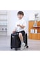 Kids Travel Trolley Suitcase, Ride-On Luggage with Cat Ears Design, Security Lock, Mute Wheels