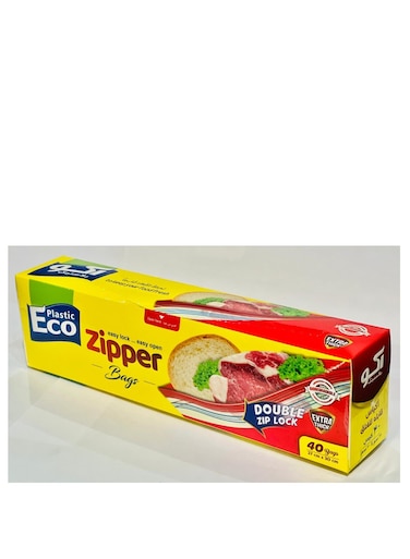 Plastic 40 Pieces Zipper Lock Bag Set Clear 27x30cm Disposable Freezer Zipper Bag