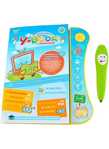 UKR English Learning Book with Pen Phonetics Letters Numbers Animals Fruit Transports Stories Songs