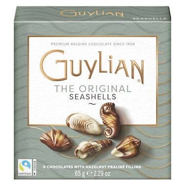 Guylian The Original Sea Shells Chocolates with Hazelnut Praline Filling Box, 65g