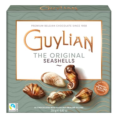 Guylian The Original Sea Shells Chocolates with Hazelnut Praline Filling Box, 250g