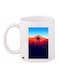 Printed Ceramic Coffee Mug White/Blue/Orange