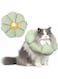 KASTWAVE Cat Cone Collar, Soft Cute Safety Waterproof Elizabethan e Collar with Open Knot, Cat Recovery Collar for Anti-Bite Lick Wound Healing for Cats,Green Flower All-Season Style