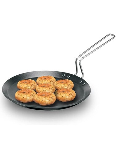 Hawkins Futura Nonstick Flat Tawa, 26cm, 4.88mm Thick, Black