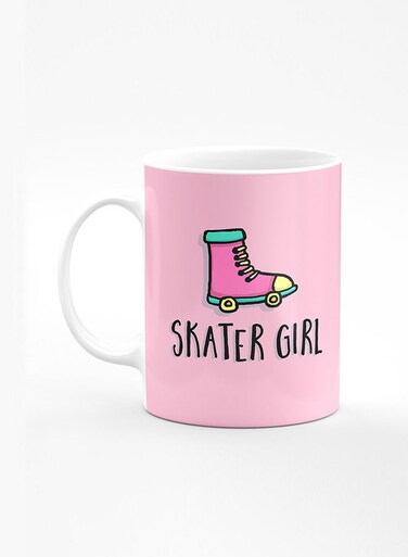Designer Printed Coffee Mug with Heavy Duty Handle 11oz Ceramic Personalised Gift Mugs Cup [Microwave Safe &amp; Dishwasher Proof] - Skater Girl