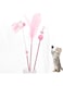 NeoStyle Cat Teaser, Interactive Cat Toys to Promote Bonding, Interactive Cat Toys with Feathers and Bells to Attract Cats' Attention, Interactive Cat Toys for Indoor Cats (pink feathers 3pcs)