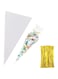 DAYONG 100ps Cone Cellophane Bags,18 * 37 Clear Cone Shaped Treat Bags with Twist Ties, Plastic Cone Triangle Bags for Candy Cookies Craft Gifts