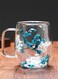 Double Walled Glass Mugs For Heat Resistant For Cold And Hot Beverage With Floral Design 370 ml