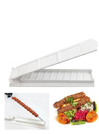 Kebab Maker Manual Press for Outdoor Grilling and Barbecue, Flat Kabob Mould with Skewers, Ideal for Kitchen and Camping