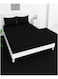Deep Fitted Elastic Bedsheet Set With Pillow Covers, King/Queen/Double/Single Sizes, Color Black, Depth 30cm