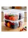 4-Piece Fridge Plastic Food Storage Container Clear 31x15x16cm
