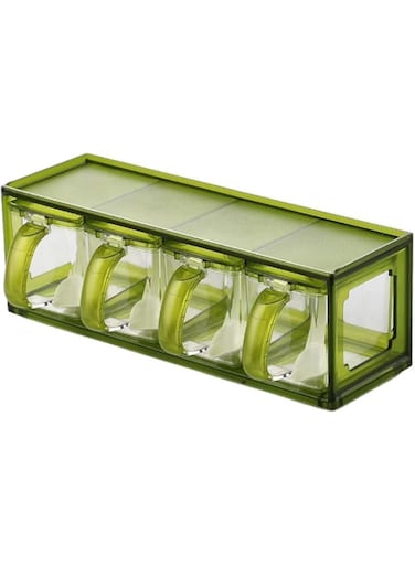 4-Pcs Acrylic Seasoning Box Spice Racks   Separable Spice Containers for Kitchen Organization   Ideal for Cooking, Baking, Tea, Coffee, and Holiday Feasts