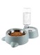 Nyganmelloz Double Dog Cat Bowls, Water and Food Bowl Set with Detachable Stainless Steel Bowl, Automatic Water Dispenser Bottle, Pet Feeder for Small Medium Size Dog Cat