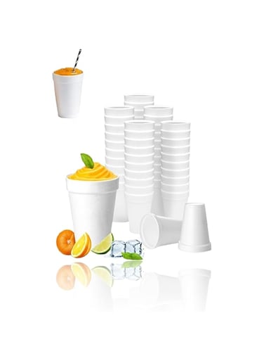 Sweet seven 10-pack 16oz Disposable Foam Cups - Insulated White To-Go Cups for Hot &amp; Cold Beverages, Coffee, Tea, Soup, Smoothie, Soda, Juice