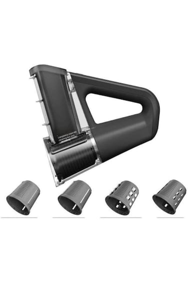 Multi-Function Rotary Grater &amp; Slicer, 4 Blades for Vegetables &amp; Cheese, Black