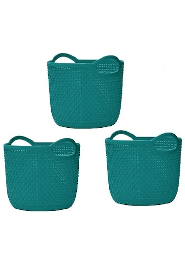 Plastic storage basket pack of 3 16.5x12.3x12cm