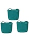 Plastic storage basket pack of 3 16.5x12.3x12cm