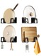 Wall-Mounted Pot Lid Rack,Cutting Board Shelf,Self-Adhesive Carbon Steel Pot Cover Storage Rack (4 Sets/8PCS,Black)