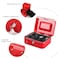 Rubik Medium Cash Box Steel Register with Tray and Lock Durable Portable Money Box Safe for Bills Jewelry Receipts Coins (20x16x9cm) Red