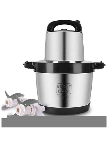 Safe 6L Meat Grinder, Food Processor Stainless Steel Chopper for Meat, Vegetables, Fruits, and Nuts, 4 Sharp Blades, 1000W Kitchen Grinder