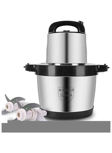 Safe 6L Meat Grinder, Food Processor Stainless Steel Chopper for Meat, Vegetables, Fruits, and Nuts, 4 Sharp Blades, 1000W Kitchen Grinder