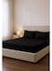 Cotton 3-Piece Microfiber King Fitted Sheet Set &acirc;&euro;&ldquo; Black Striped 180 x 200 cm with Full Elastic