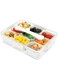 Divided Serving Tray with Lids and Handle, Removable Snack Box 9 Compartment Fridge Platter Container Storage Organizer for Fruit, Candy, Salad, Perfect for Party, Picnic (White-9-Compartments)