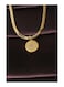 Steel Gold Necklace With Round Pendant