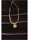 Steel Gold Necklace With Round Pendant