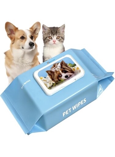 Belvery Dog Grooming Wipes Soft- Deodorizing Dog Wipes For Puppies and Cat Face Paw Ear And Butt, White, 100 pcs