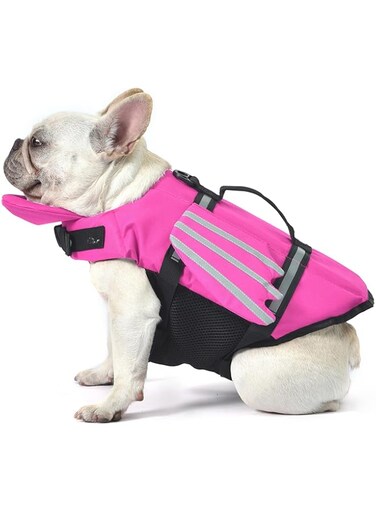 Petglad Dog Life Jacket, Wings Pet Life Vest for Small Medium Large Dogs, Reflective Adjustable Dog Flotation Swim Vest with Chin Float for Boating Surfing Swimming (Pink, XS)