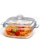 NUTRIUPS Small Glass Casserole Dish with Lid Oven Safe Square Casserole Dish 6.8 Inches Microwave Casserole Bowl With Lid Casserole Cookware (1.2L)