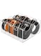 Cutora Belt Organizer, Acrylic Storage Holder for Closet and Drawer, 10 Compartments Container for Checkroom, Clear Divider Display Case