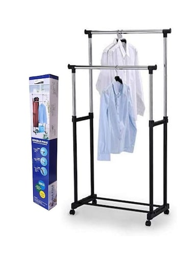 ARTC Double Pole Cloth Hanger Silver/Black