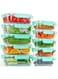 Glass Meal Prep Containers (10 pcs Rectangle) - Glass Food Storage Containers with Lids, Glass Lunch Box, Portion Control, Airtight, Glass Bento Box Lunch Containers- 10P Rectangle Light Blue