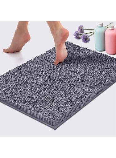 Diylove Bath Mat, Extra-Soft Plush Non-Slip Bathroom Rug,1'' Chenille Microfiber Material,Washable Super Absorbent Non Slip Bath Rugs, for Bathroom Shower, Bathtubs,32"&times;20