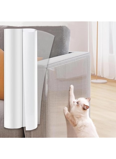 Azonee Anti Cat Scratch Furniture Protector, Anti Scratch Furniture Film, Self-Adhesive Couch Protector, Single Sticky Cat Transparent Tape Couch Corner Guards for Sofa, 16.4Ft x 11.8in