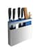 THE WHITE SHOP Wall Mounted Kitchen Knife Storage Block, Stainless Steel Knife Holder Storage Rack Shelf, Knives Block Without Knives, Knife Holder and Organizer with Wide Slots