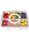Snackle Box Container, Divided Serving Tray with Lid and Handle, Snack Box Charcuterie Container for Portable Snack Platters, Clear Organizer for Fruits Snacks, Perfect for Road Travel Picnic Party(B)