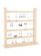 FINGERINSPIRE 4-Tier Wooden Earring Display Organizer Holder （60 Slots &amp; 56 Holes） Wheat Detachable Earring Display Stand Jewelry Display Rack Jewelry Tower for Long Earrings Ear Studs Storage