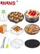 10 Pieces 8 Inch Air Fryer Accessories Combination Material Set Of 10 Air Fryer Accessories For Deep Air Fryer Oven,Include Cake,Rack Skewer,6 Cake Cups Black