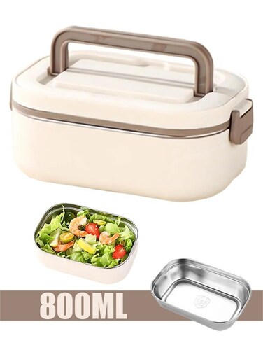 Bento Lunch Box for Kids Adult Portable Insulated Tiffin Box Set Stackable Stainless Steel Bento Boxes Leakproof Food Container(1-Tier)
