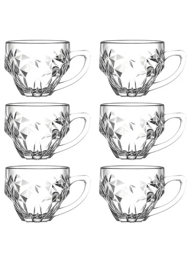 Glass Coffee Mug 80ml - Ounce Espresso Cups (6 Pack) - Glass Coffee Mugs
